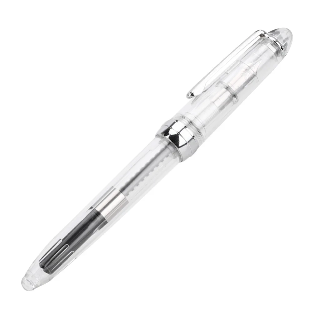 Stationery Acrylic Body Fountain Pen Iridium Nib 0.5mm Nib Sign Pen Transparent Creative Design Ink Pen Office Supplies