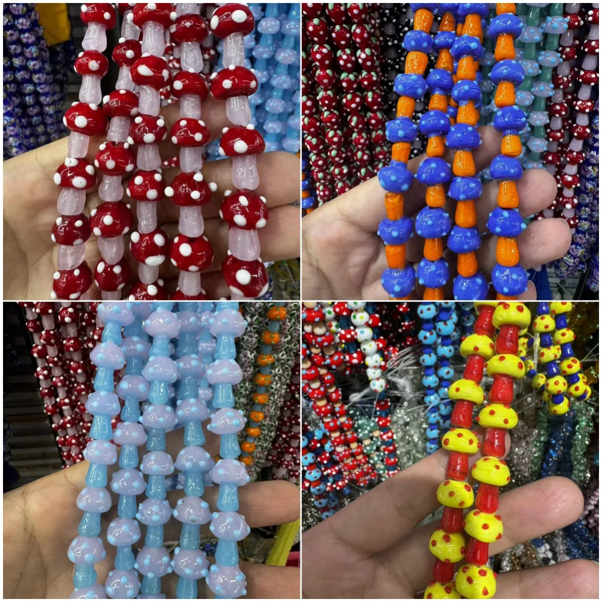 Nuovo 5 pz 12x16mm Colorato Sveglio A Forma di Fungo Perline Sparse di Vetro di Murano per Gioielli FAI DA TE Che Fanno Risultati Gioielli Fatti A