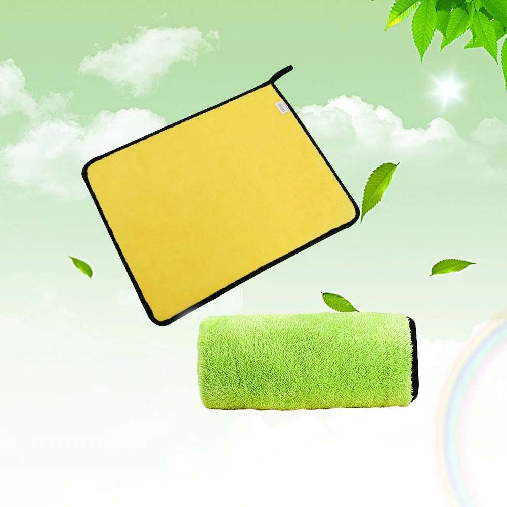 

2Pcs Thickened Cleaning Towel Coral Fleece Hand Towels Absorbent Water Hanging Dish Washcloth Soft Durable Kitchen