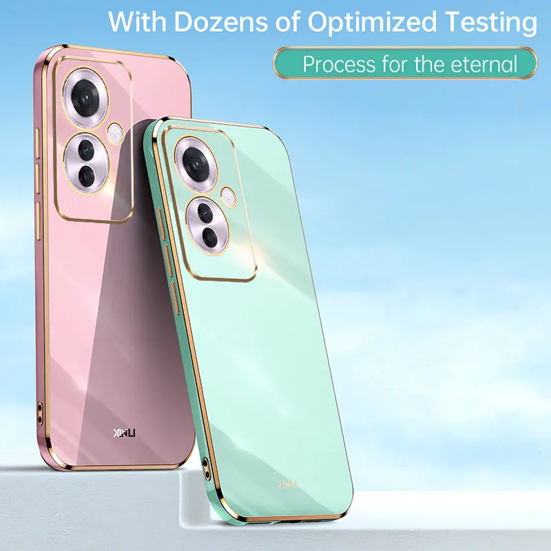 Case For Oppo Reno 11A CPH2603 Shockproof Plating TPU Silicone Bumper Soft Back Cover Coque for Oppo Reno11 A Reno11A 5G CPH2603