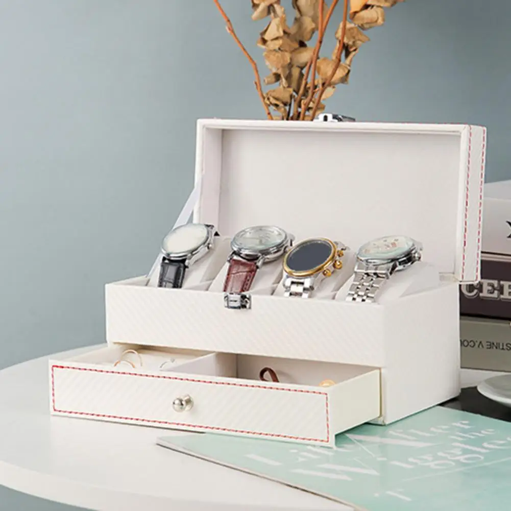 Jewelry Holder Capacity Watch Storage Box Double Layer Jewelry Organizer Quick Classification Holder for Rings Bracelets Glasses