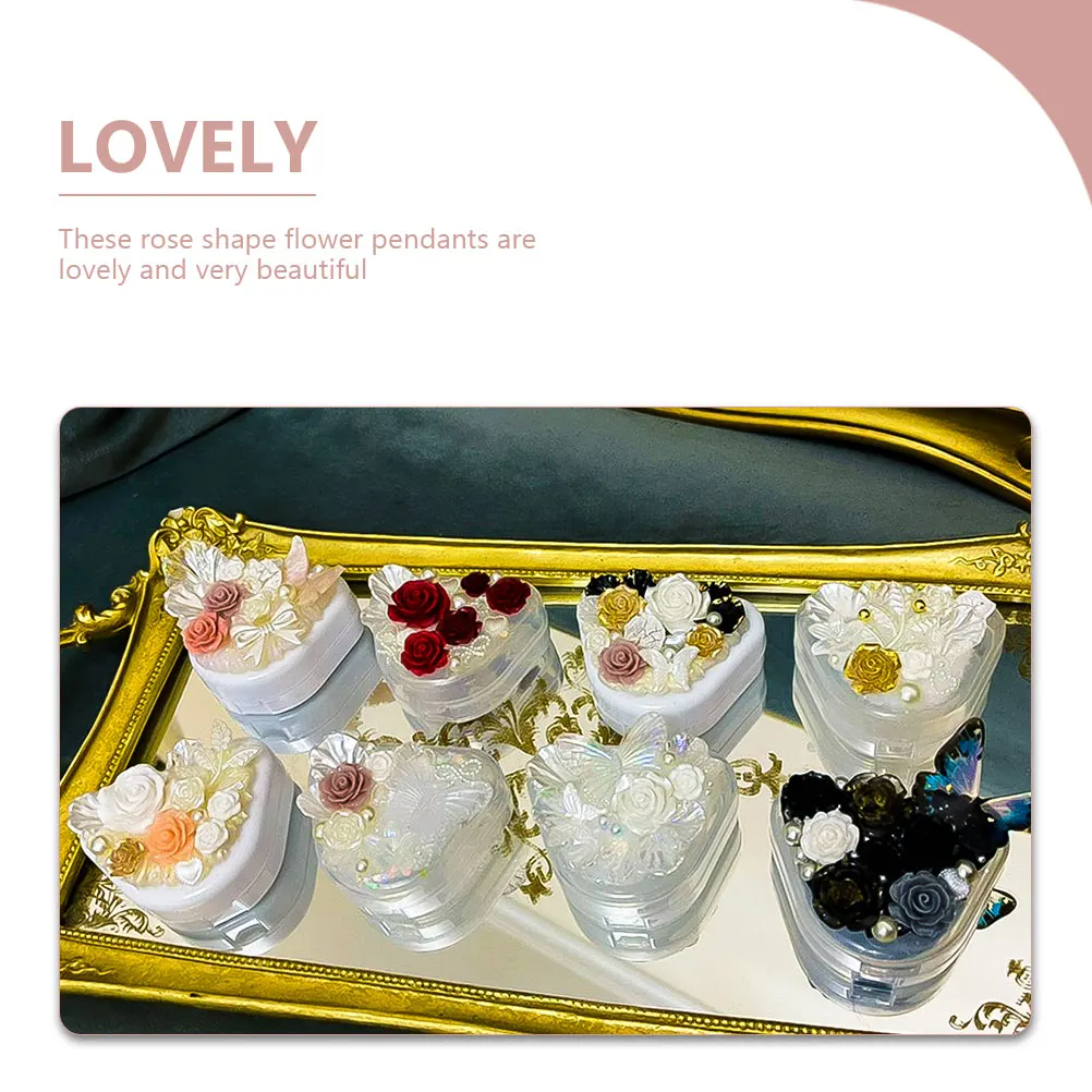 

100 Pcs Roses Resin Accessories Flower Charms Jewelry Making Hair Flowers Necklace