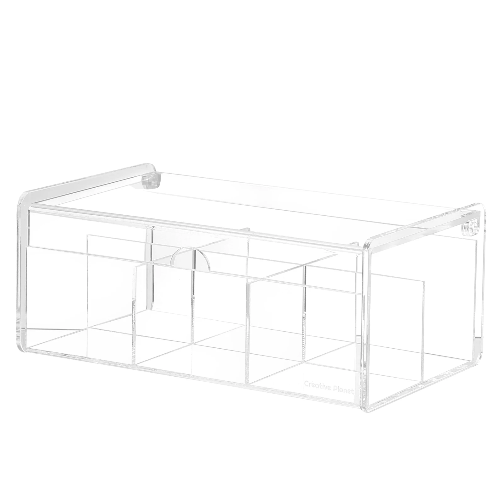 

Tea Bag Holder Acrylic Storage Box 6 Grids Organizer Beverage Container Dustproof Compact Design Tea Box
