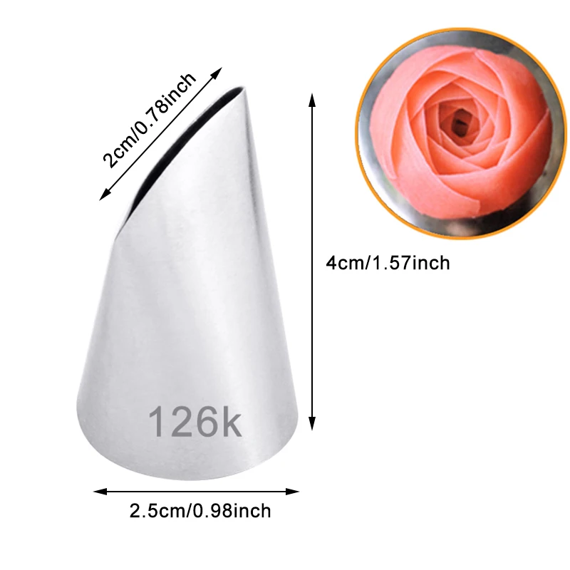 Rose Petal Cream Piping Nozzle Icing Cream Nozzle Cake & Cupcake Decorating Tools Bakeware Icing Tips #126K