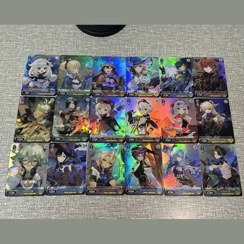 

DIY Self Made Genshin Impact Ganyu Kamisato Ayaka Nilou Flash Card Anime Peripheral Game Collection Card Holiday Gift