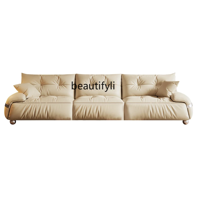 Medieval style cat scratching fabric sofa wabi sandy wind designer living room straight row sofa