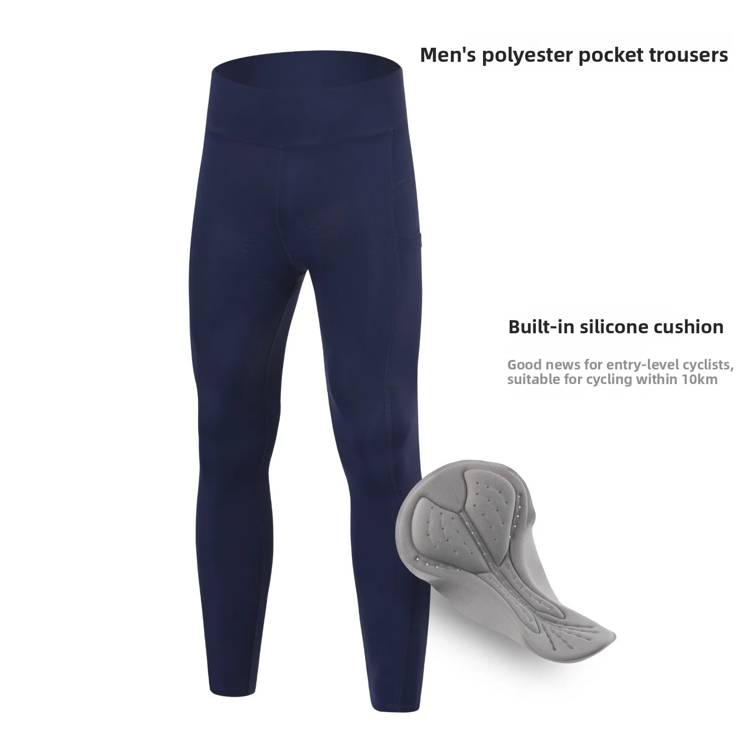 Mens Cycling Tights with 3D Gel Pad High Stretch Breathable Bicycle Pants Men Quick Dry MTB Bike Leggings with Pockets