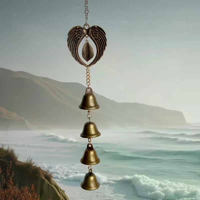 1 Piece Metal Wind Chime, Wrought Iron Hanging Ornament With Chain, Outdoor Garden Decoration, Home Decoration, Bell