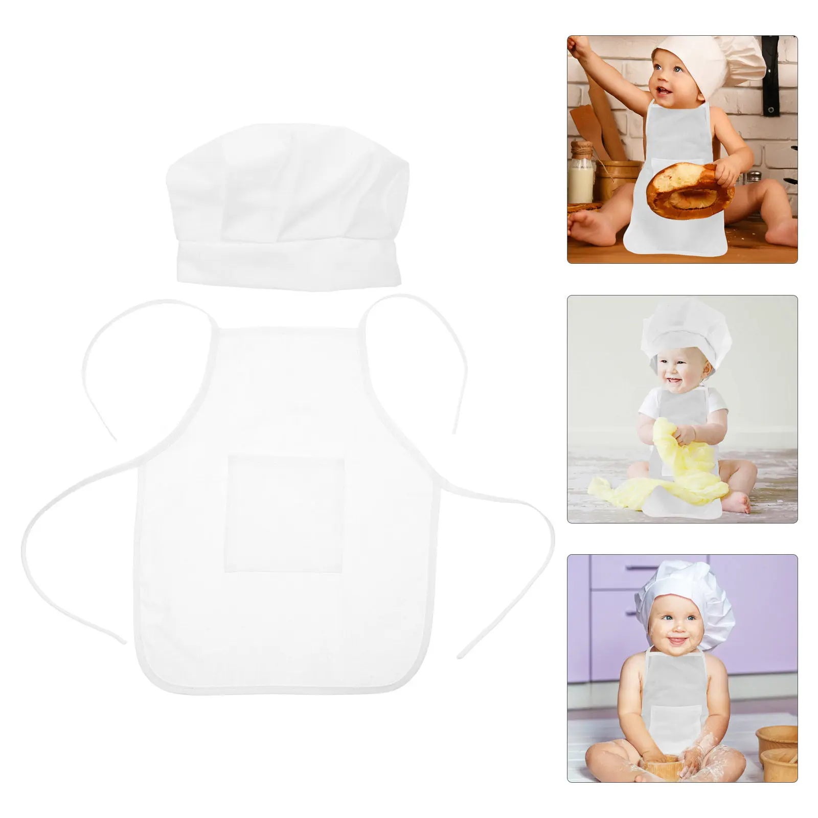 Chef Baby Clothes Boy Costumes Photography Props for Apron Hat Photoshoot Kids Boys
