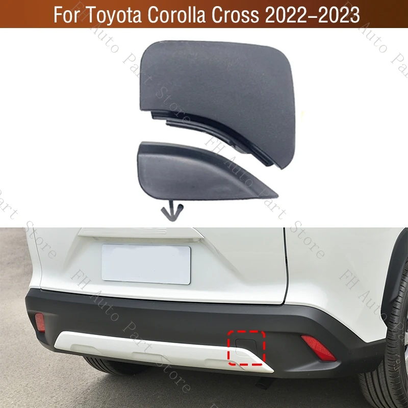 For Toyota Corolla Cross US Version 2022 2023 Rear Bumper Tow Hook Cover Lid Trailer Hauling Eye Cap 52163-0A901 52162-0A060