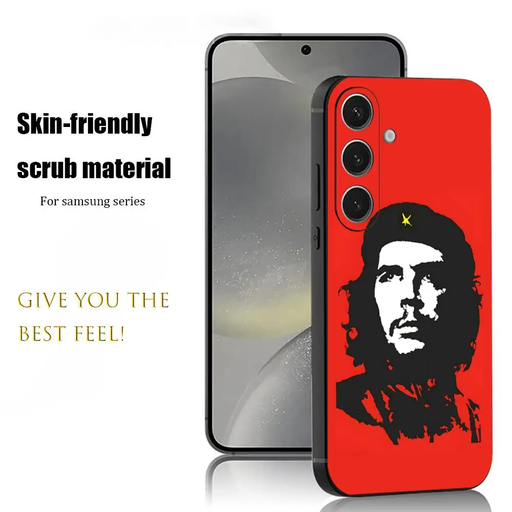 Funda de teléfono Che Guevara Cuba Art para Samsung Galaxy S26 S25 S24 S23 S22 S21 Plus Ultra Note20, color negro suave
