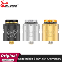 Original Hellvape Dead Rabbit 3 RDA Tank 6th Anniversary Edition 24mm Dual Coil Atomizer 810 Drip Tip E Cigarette Vape