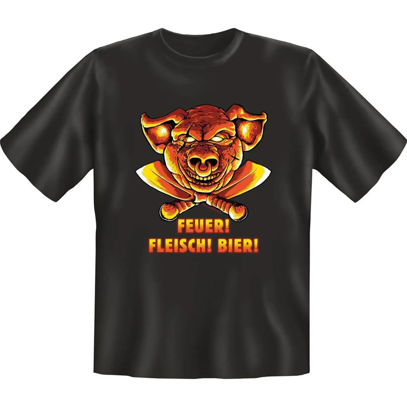 Fire Meat Bier For Fun T Shirt Sizes S M L XL XXL XX Large multicoloured vintage Washed Slightly graphic homme Comfortable