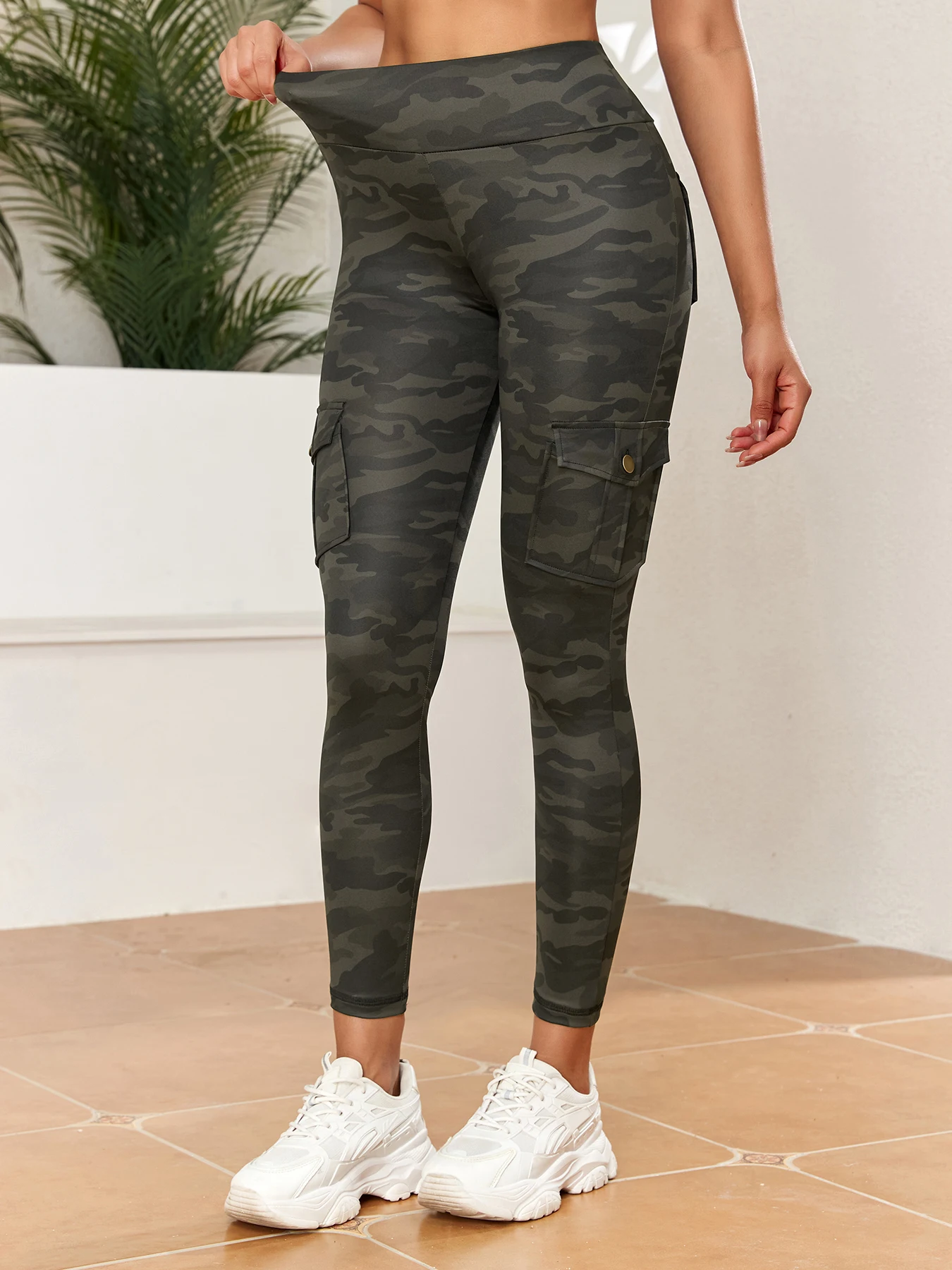 NORMOV 2024 Camouflage Women\'s Leggings Slim Stretch Pants Army Green Leggings Fitness Gym Sport Pants Camo Printed Leggings