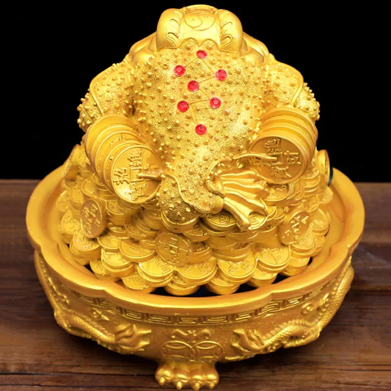 Lucky Gold Toad Flowing Water Waterfall Decoration Resin Crafts Feng Shui Indoor Water Fountain Art Landscape Fountain Ornaments