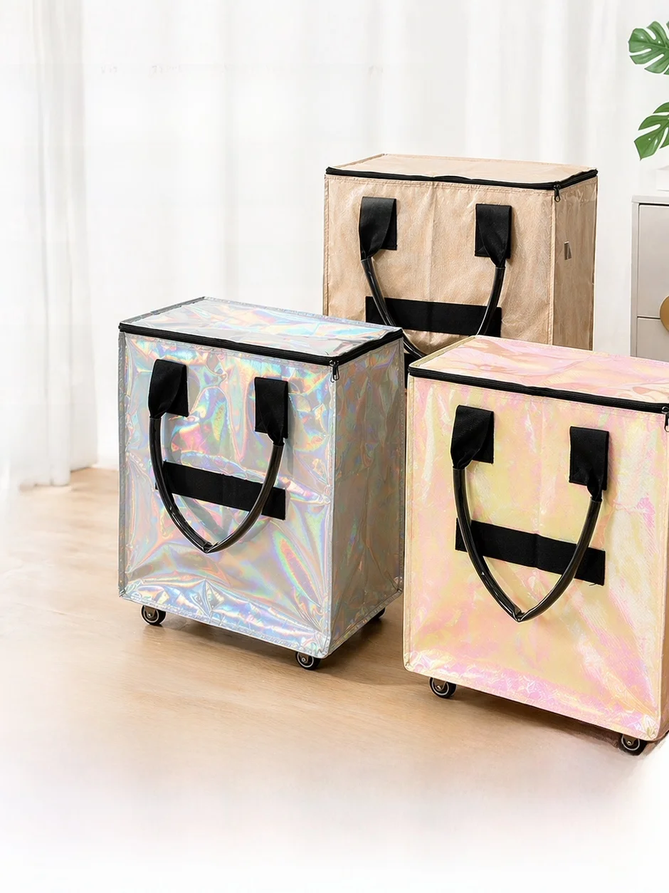 hulken-大容量ショッピングバッグポータブルキャンプキャリーバスケットサイレントユニバーサルホイールマーケット野菜購入バッグ