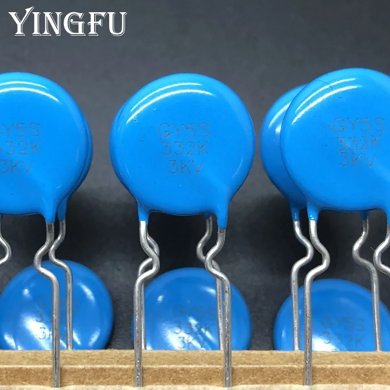 10pcs/100pcs 3.3nF 332K 10% 332 3KV 3300pF 3000V Y5S High Voltage Ceramic Disc Capacitor Pitch 8mm High Quality Big Size