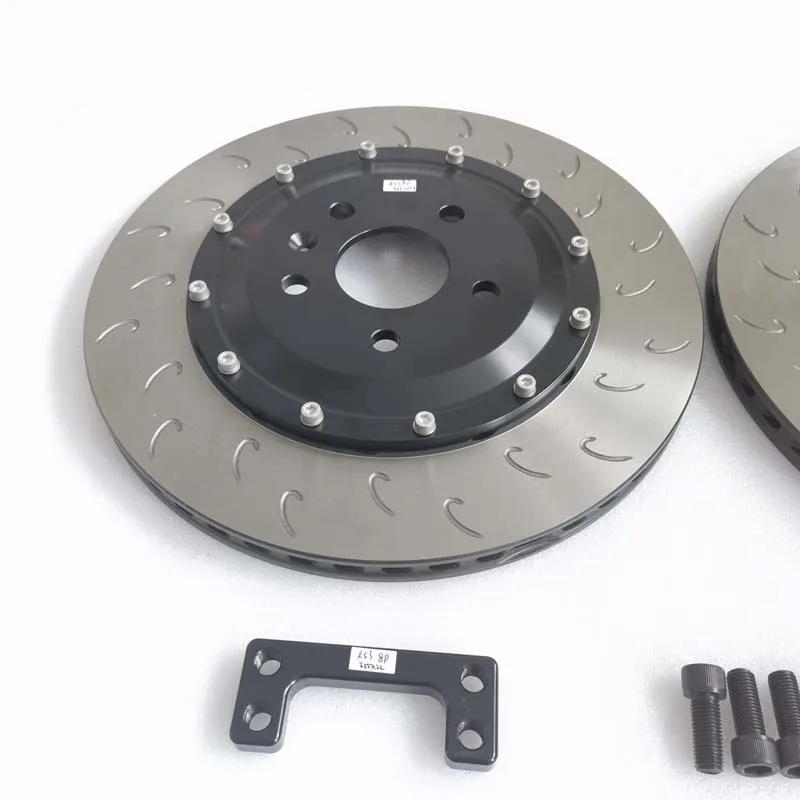 355X22 مللي متر زوج القرص الخلفي غير العائمة D58 حفر أنوديس الفضة لأودي S6 C7