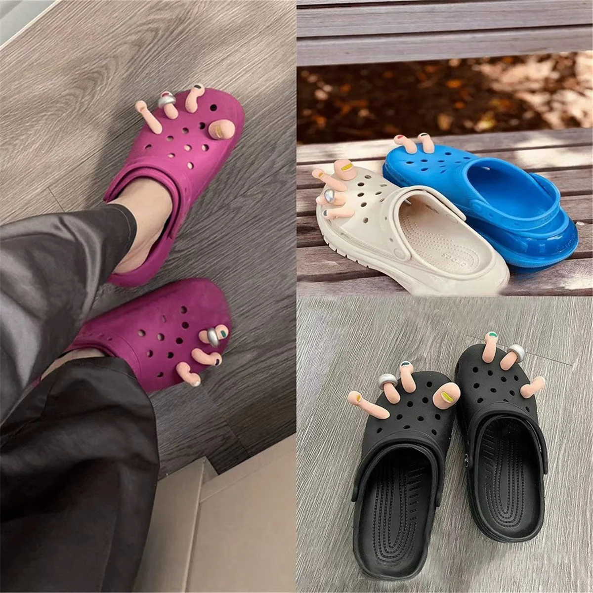 3d Teen Bedels Voor Klompen Bubble Glijbanen Sandalen, 7 Stuks Grappige Schoen Bedels Decoratie Voor Kinderen En Volwassenen