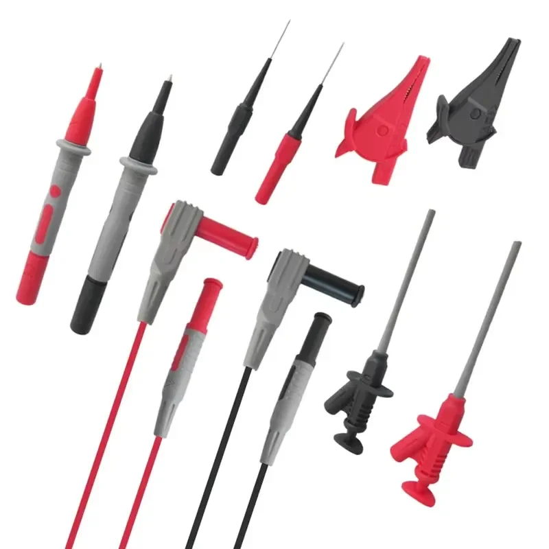 Test Probes Pens Alligator Clips Hook Clip Grabber Test Probes 10PCS Multimeter 4mm Banana Plug Test Leads Set Kit for