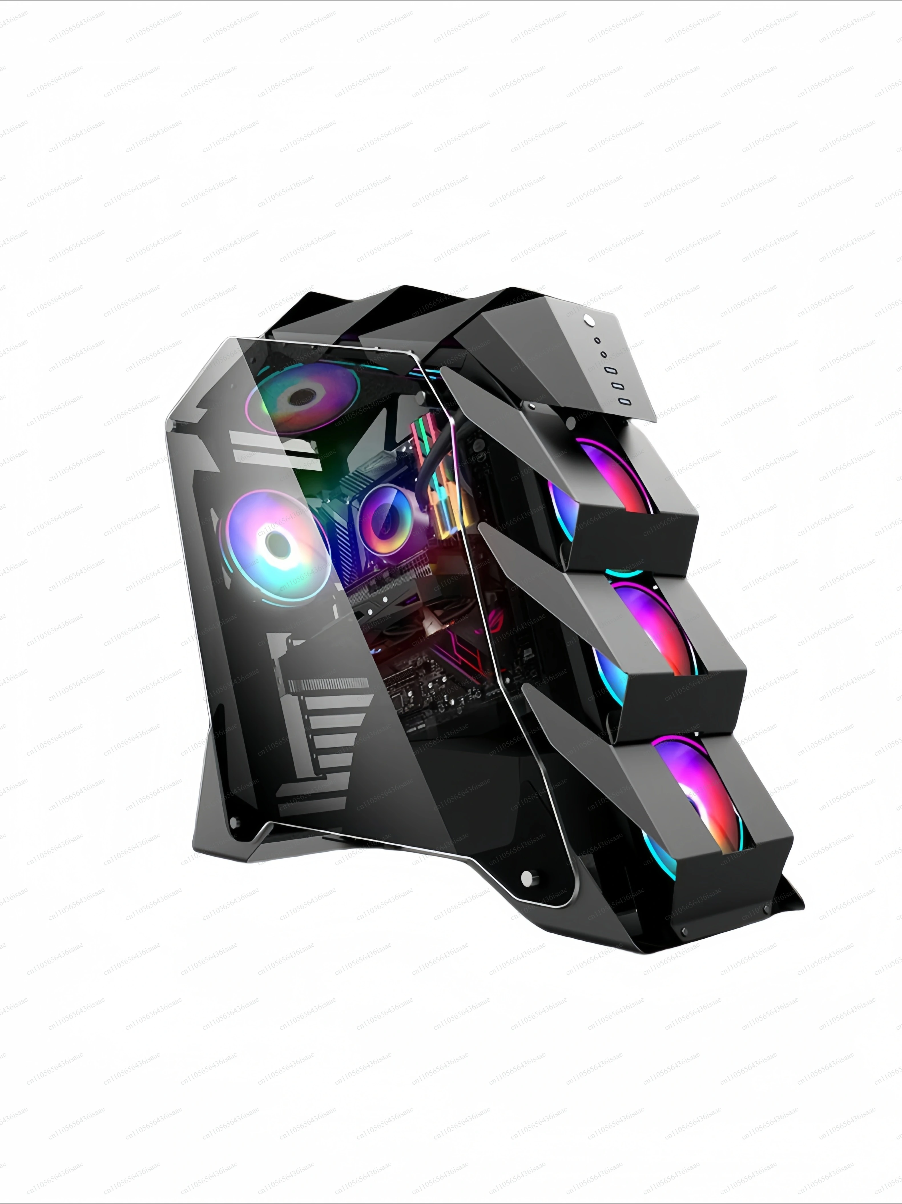 Hot Sale Gaming ATX PC Case, Tempered Glass Computer Cabinet with USB3.0 and RGB Fan, Desktop Tower Case