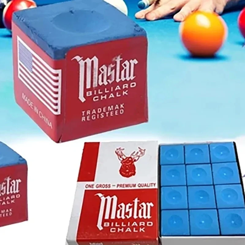 

Master 12pcs Chalk Billiard Chalk No-slip Billiard Cue Snooker Blue Billiard Chalk Pool Accessories