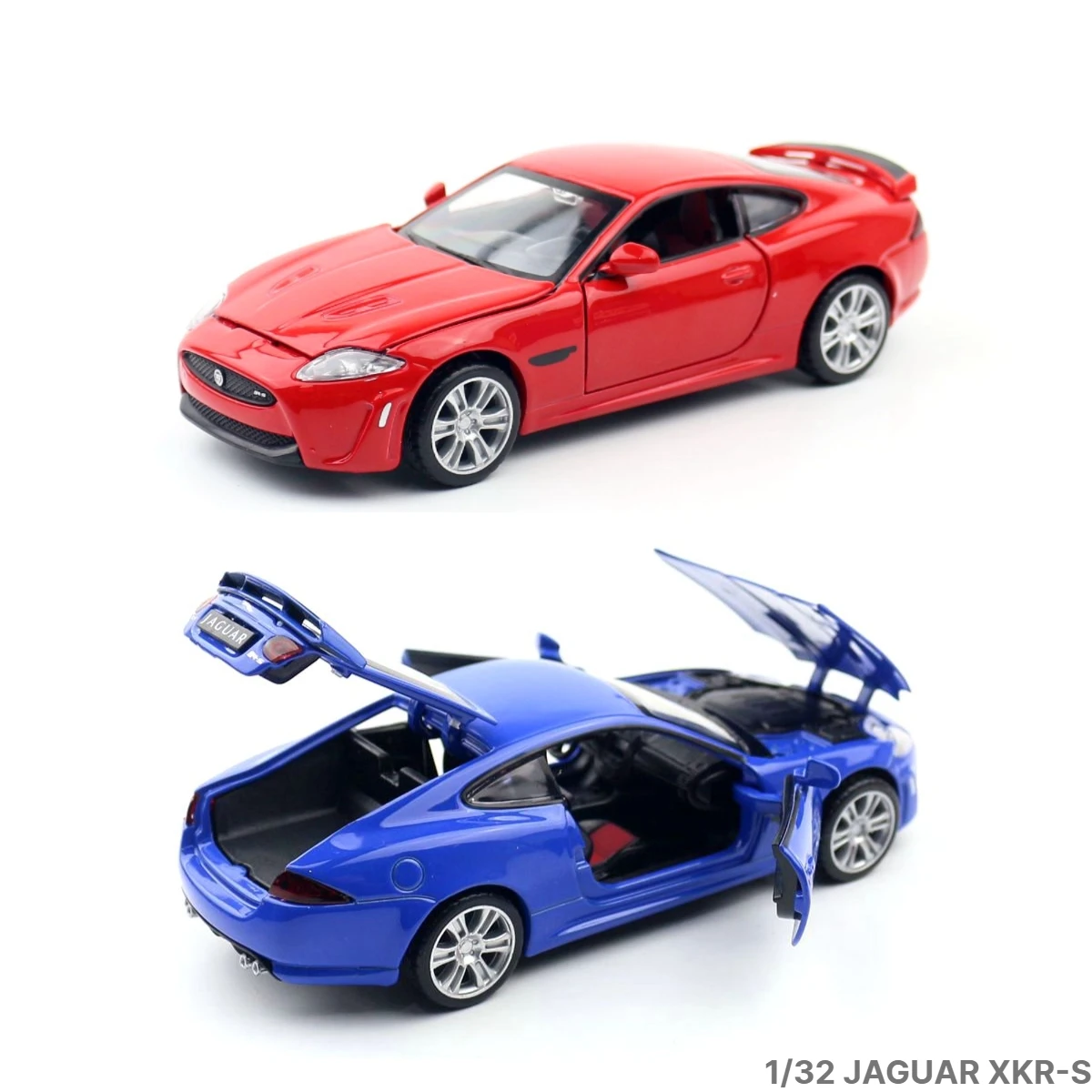 1/32 Jaguar XKR-S Diecast lega di metallo in miniatura 1:32 modello di auto giocattolo tirare indietro porte collezione apribile regalo per ragazzo bambino bambini