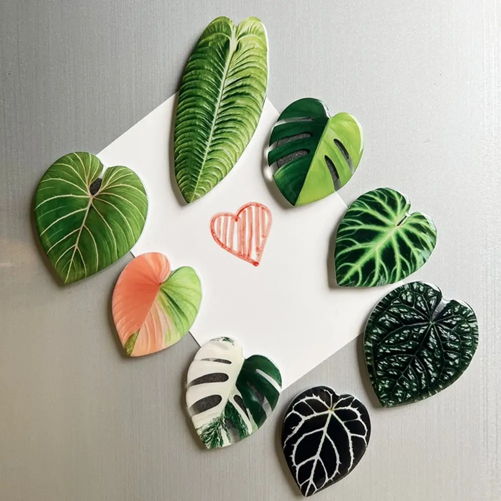 Green Plant Leaves Refrigerator Magnet Simulation Leaves Decorative Patch Fridge Magnet INS Style Acrylic Magnet Sticker