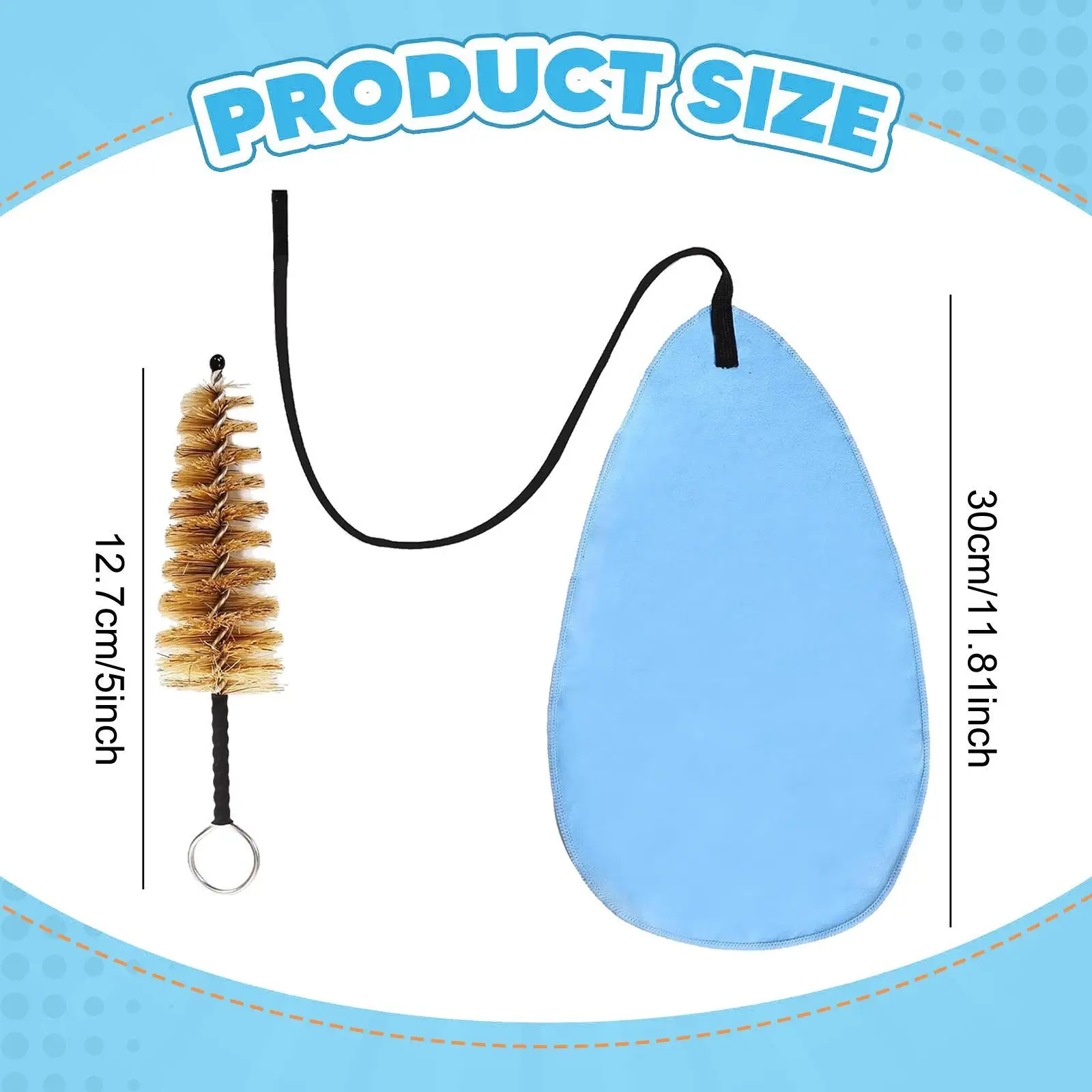Klarinetten-Reinigungsset für Innenrohre, tragbar, vielseitige Blasinstrumentenwartung für Trompete, Flöte, Saxophon, Piccolo