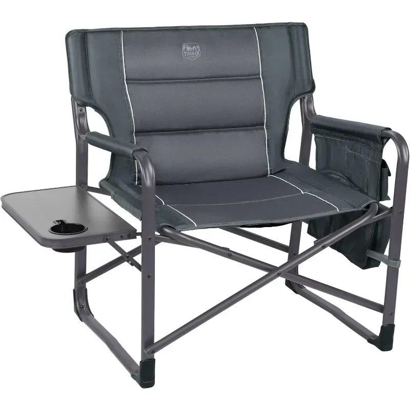

q Upgraded Oversized Directors Chairs with Foldable Side Table, Detachable Side Pocket, Camping chair
