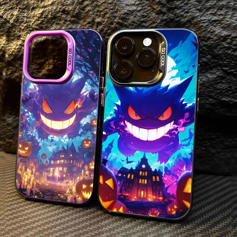

Gengar Halloween Pokemons Coque For Apple iPhone 17 Air 16e 16 14 15 13 11 Pro Max 16 Plus 12 17 Pro Shockproof Case Phone Cover