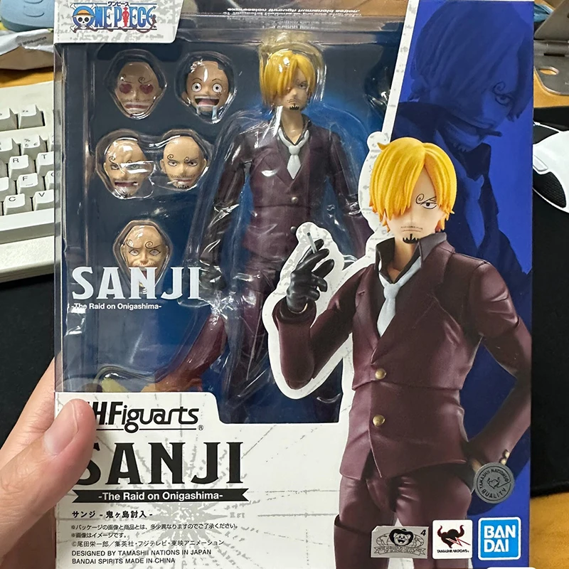 Bandai-figuras de acción originales de One Piece, Kit de Anime, Sanji The Raid On Onigashima Garage, Sh Figuarts Shf, One Piece, modelo de juguetes, regalo