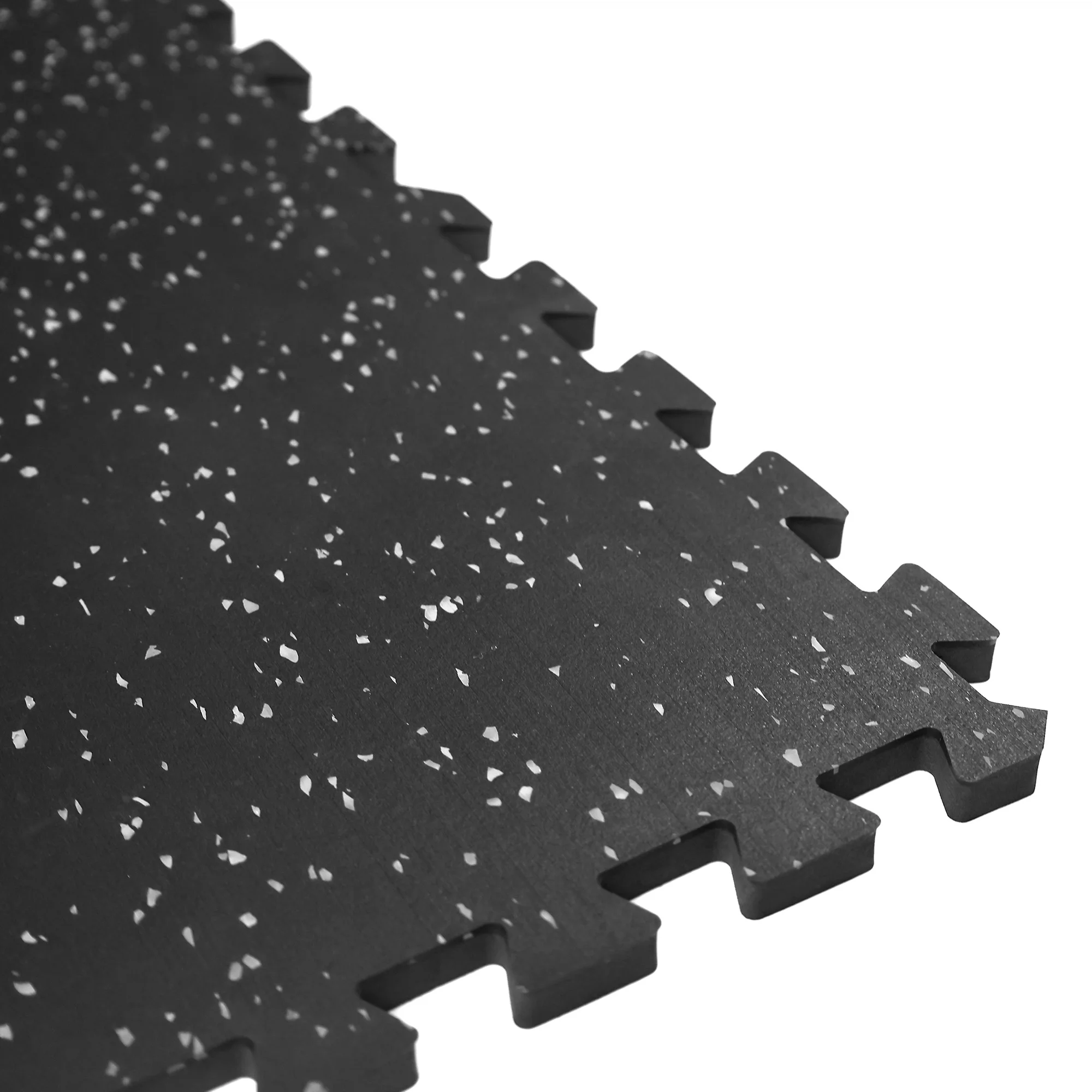 Azulejos de piso de exercício de ginástica interligados de espuma EVA - preto branco 24 x 24 polegadas 0,55 polegadas de espessura - pacote de 12 telhas 48 m2. Pés. Cobertura