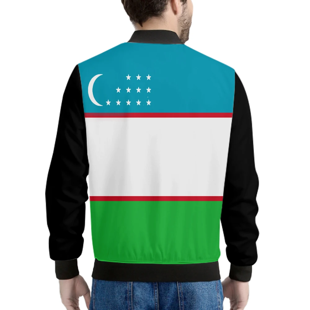 Uzbekistan Zipper Jacket Free Custom Made Name Number Team Logo Uz Coat Country Ozbekiston Nation Uzbek Flag Print Photo Clothes