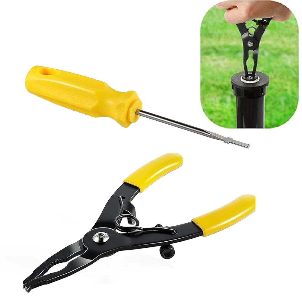 2Pcs Screwdriver Rotor Adjustment Tool With Gear Shaped Clamp For Garden Sprinkler Lawn Irrigation System Repair Tools