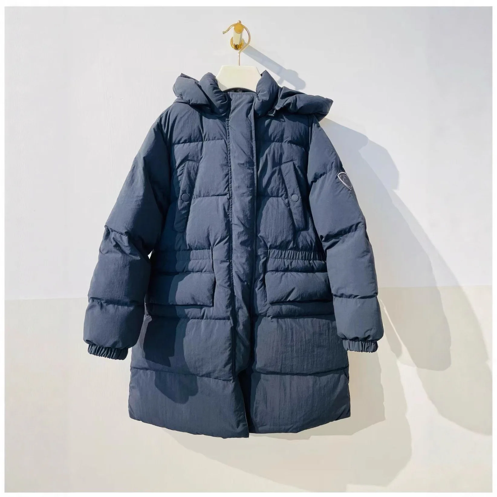 

Новинка 2025 года, зимнее детское пуховое пальто для девочек, теплая длинная стильная верхняя одежда, куртка, одежда