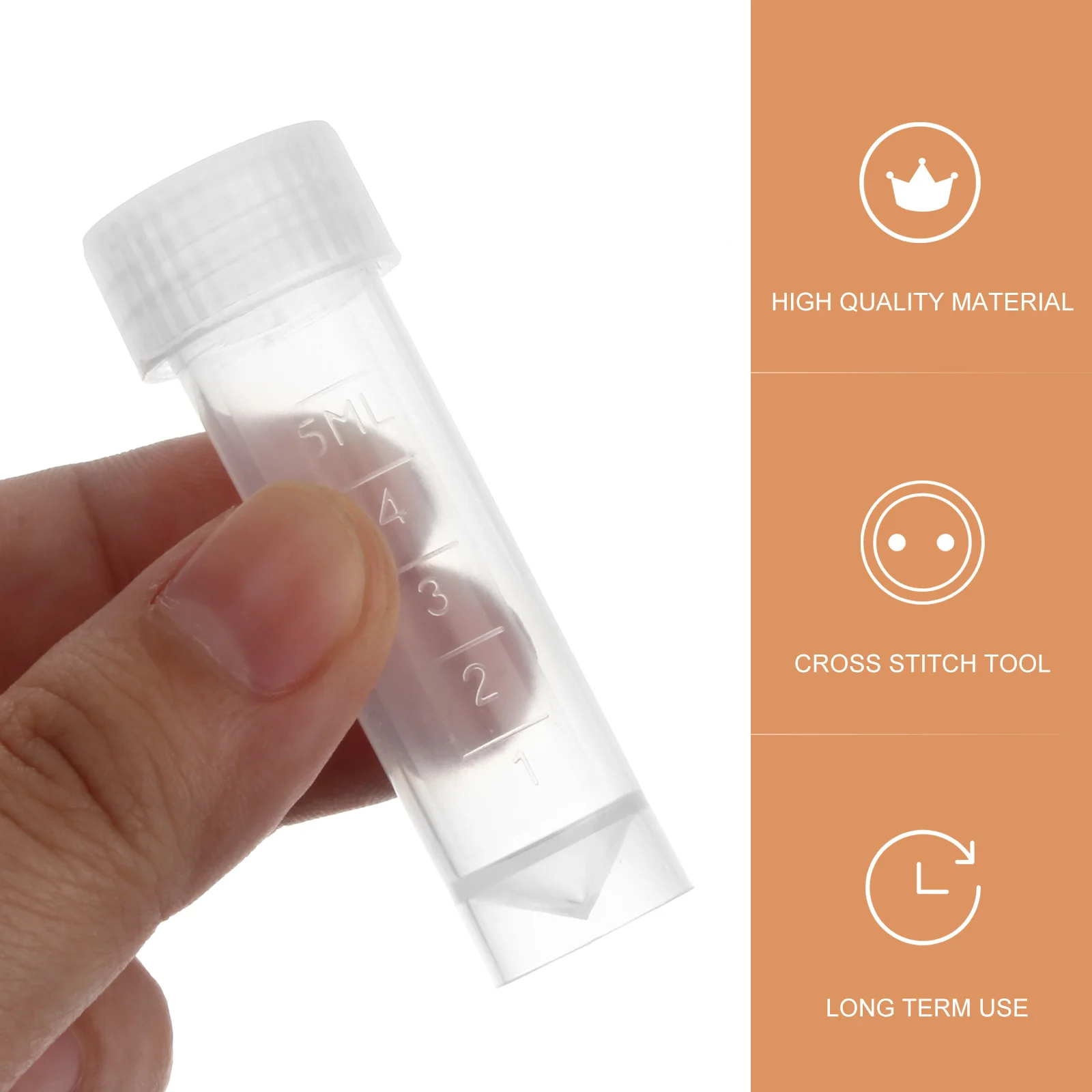 

10pcs Needle Storage Tube Sewingorganizer Holder For Crochet Knitting Needles Transparent Durable Plastic Bottle With Caps Pp