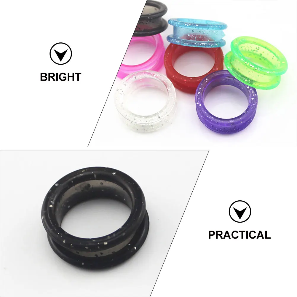 

18 Pcs Scissor Finger Rings Silicone Hairdressing Pets Comfortable Protective Inserts Thumb Shear Ring Barber Tools Stylist