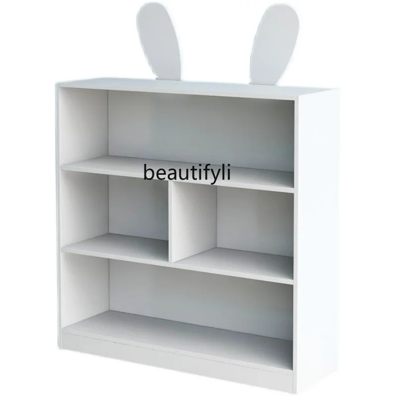 

Solid Wood Cartoon Bookshelf Floor Toy Storage Rack Student Bookcase Kindergarten Picture Book Organizing Rack