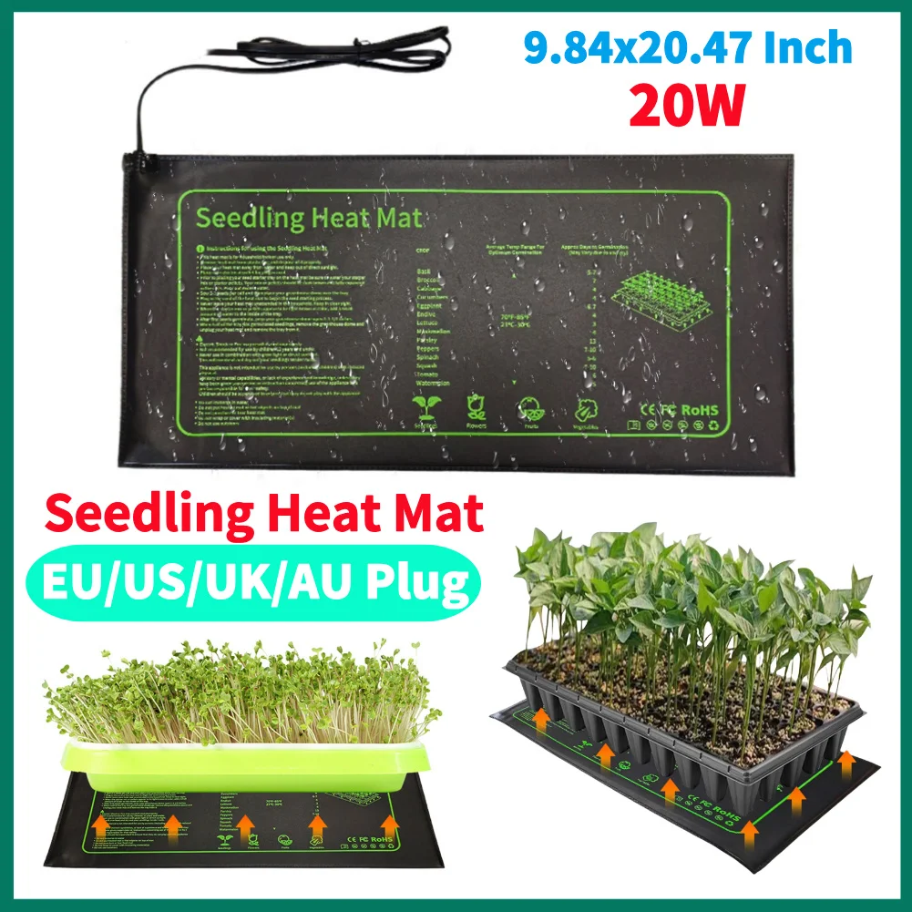 

Seedling Heat Mat Waterproof Heat Pad with Thermostat Controller For Indoor Hydroponic Seedling Germination EU/US/UK/AU Plug