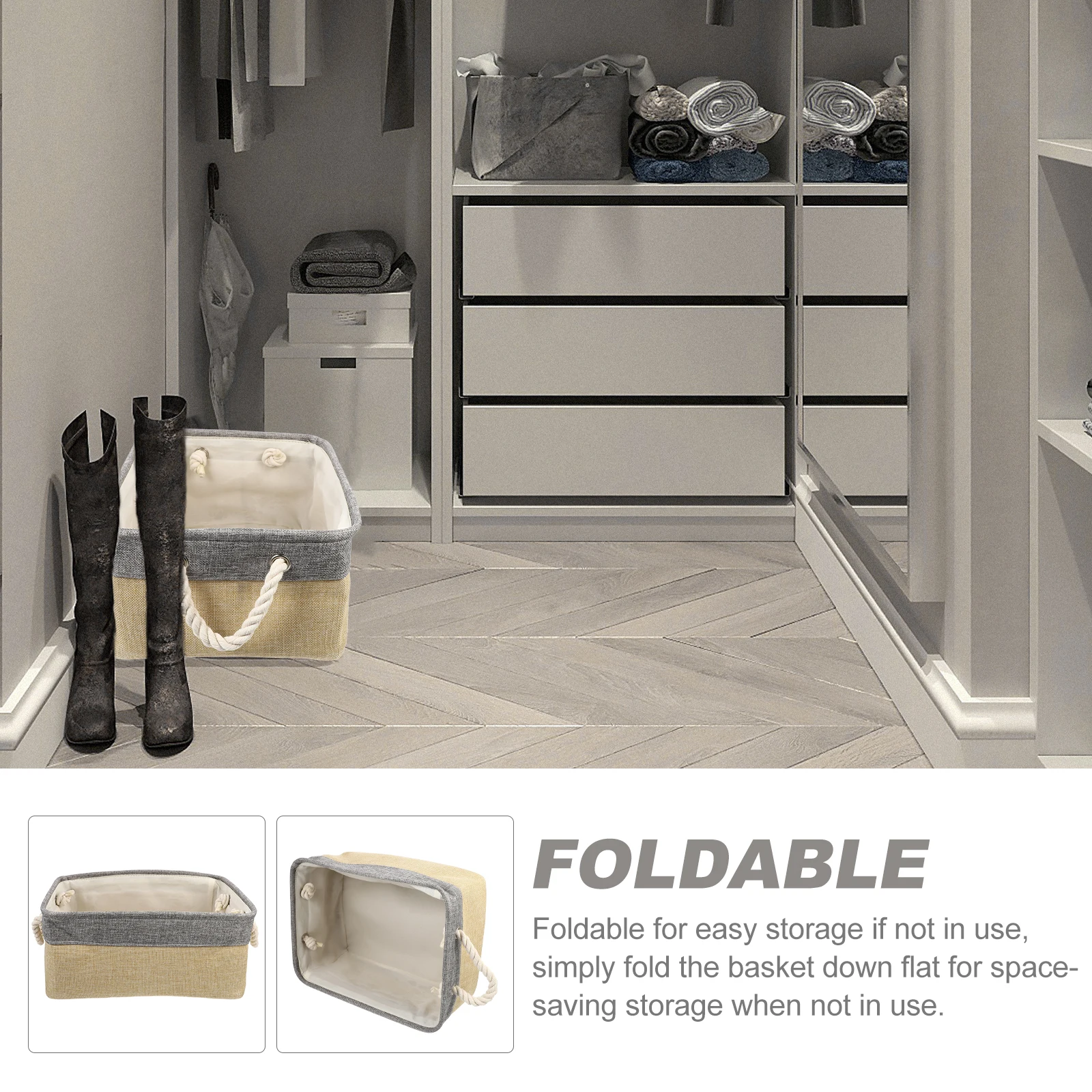 

Foldable Storage Basket Organizer for Clothes Sundries Fabric Container Home Tidy Solution Fabric Storage Box Laundry Basket