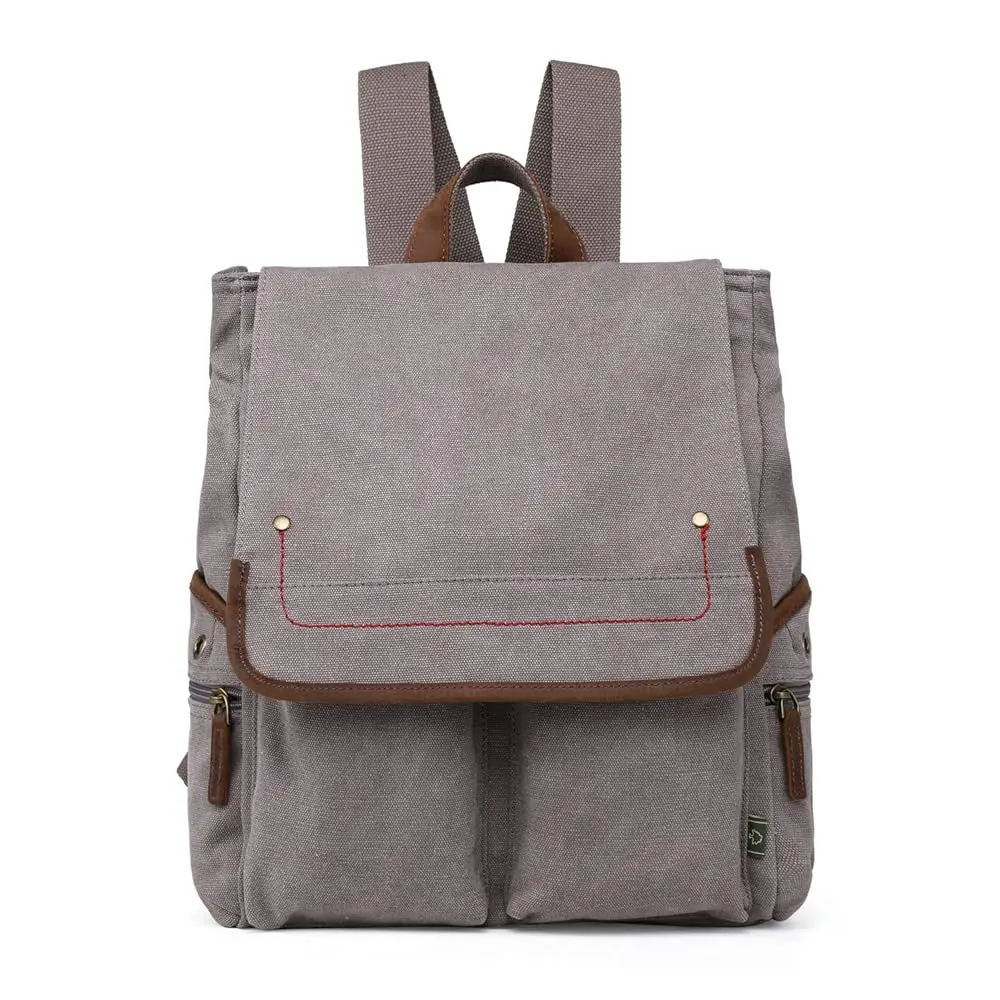

Tsd Canvas Backpa Lightweight Travel Daypa Lightweight Carry On Laptop Backpa Hiking Backpack(Gray)