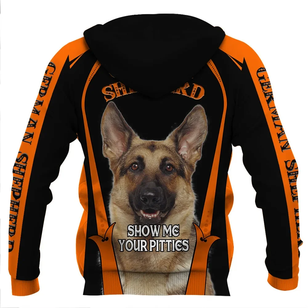 HX German Shepherd Hoodies 3D Graphic Show Me Your Pitties Sweatshirts Chihuahua Hoodies Fashion Sportswear Men Clothing