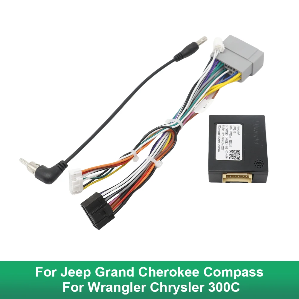 

16-контактный разъем для 22-контактного кабеля CANBus-декодера для Jeep Grand Cherokee Compass Wrangler Chrysler 300C, адаптер жгута проводов радио
