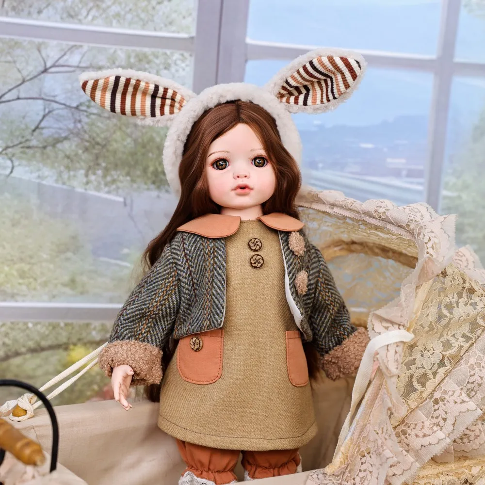 16 بوصة Kawaii الخزف دمية الشمال نمط مجموعة دمية خمر دمية اليدوية السيراميك القماش الجسم دمية غرفة ديكور الأعمال الفنية الأصلية