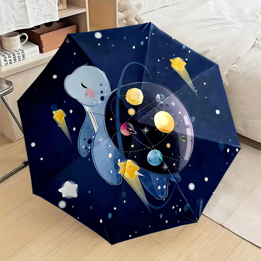 Space Turtle Umbrella With Planet Galaxy Design portable waterproof sun rain umbrella for outdoor travel beach