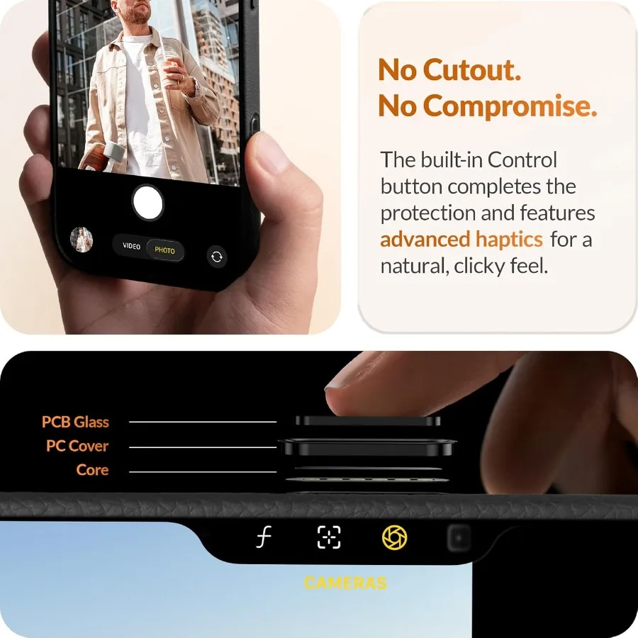 حافظة جلدية أصلية أوروبية لهاتف iPhone 17 Pro - مصممة للاستخدام الحضري اليومي مع تحكم مدمج في الكاميرا #3