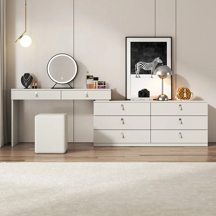 خزانة غرفة النوم المصنوعة من الخشب الصلب، خزانة مكتب، طاولة زينة متكاملة #6