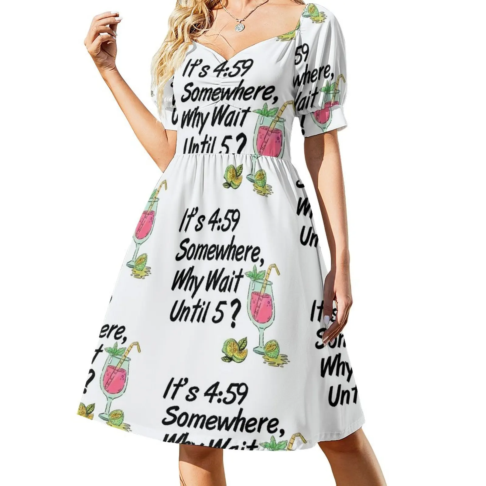 It's 4:59 Somewhere, Why Wait Until 5? Short Sleeved Dress summer woman dress 2025 women long dresses Dress