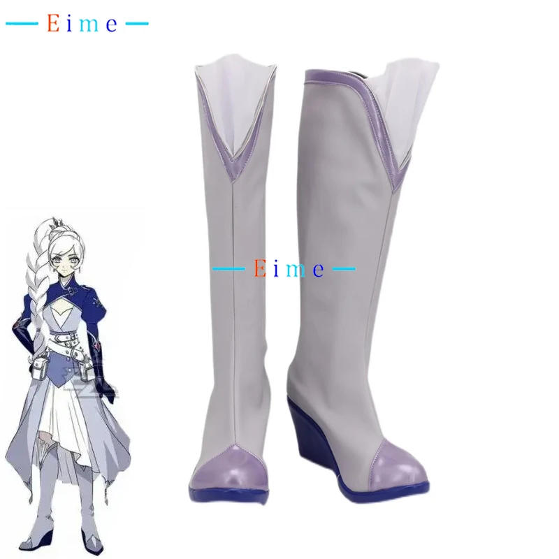 Weiss Schnee Cosplay Shoes PU Leather Shoes Halloween Carnival Boots RWBY Cosplay Props Custom Made